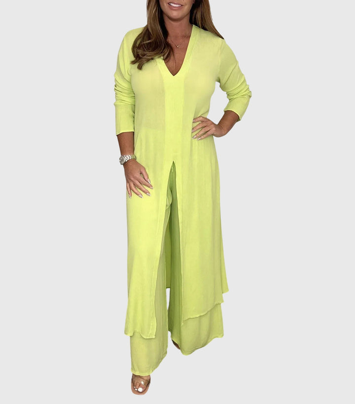 Olivia - Elegant Two-Piece V-Neck Set