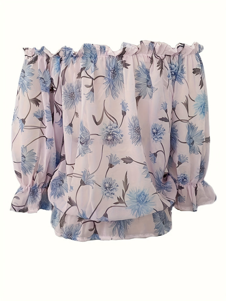Shirley - Summer Elastic Shoulder Chiffon Blouse