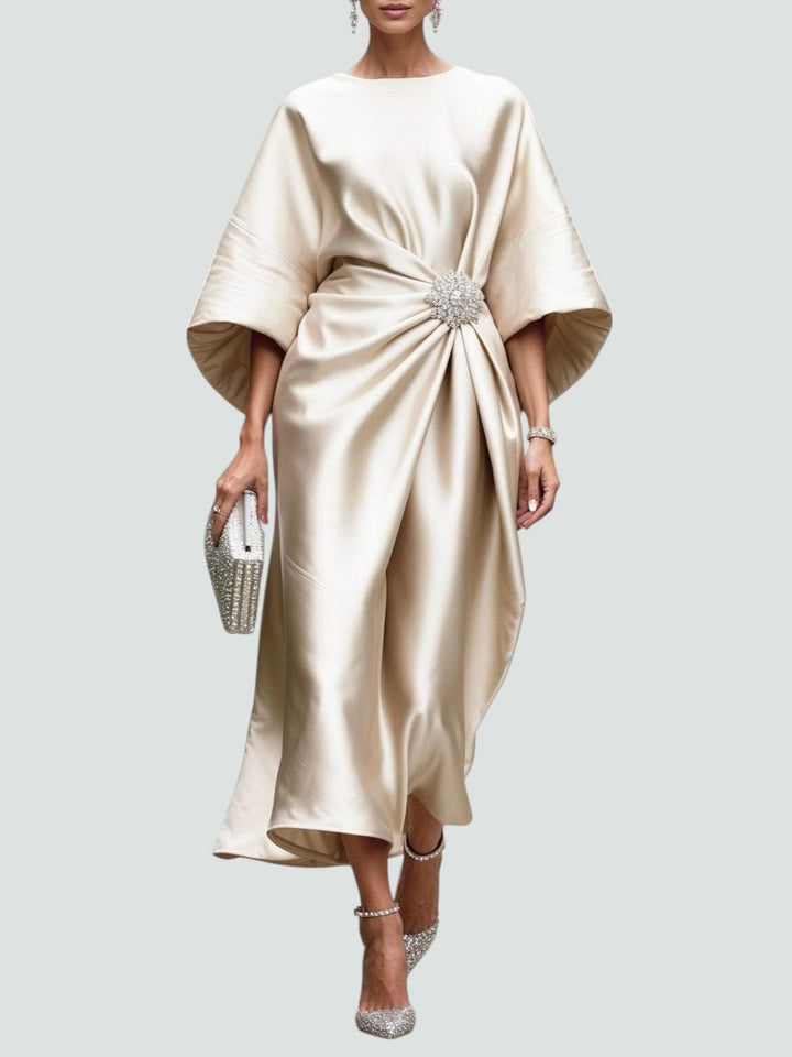 Heather - Elegant Long Dress With Lantern Sleeves