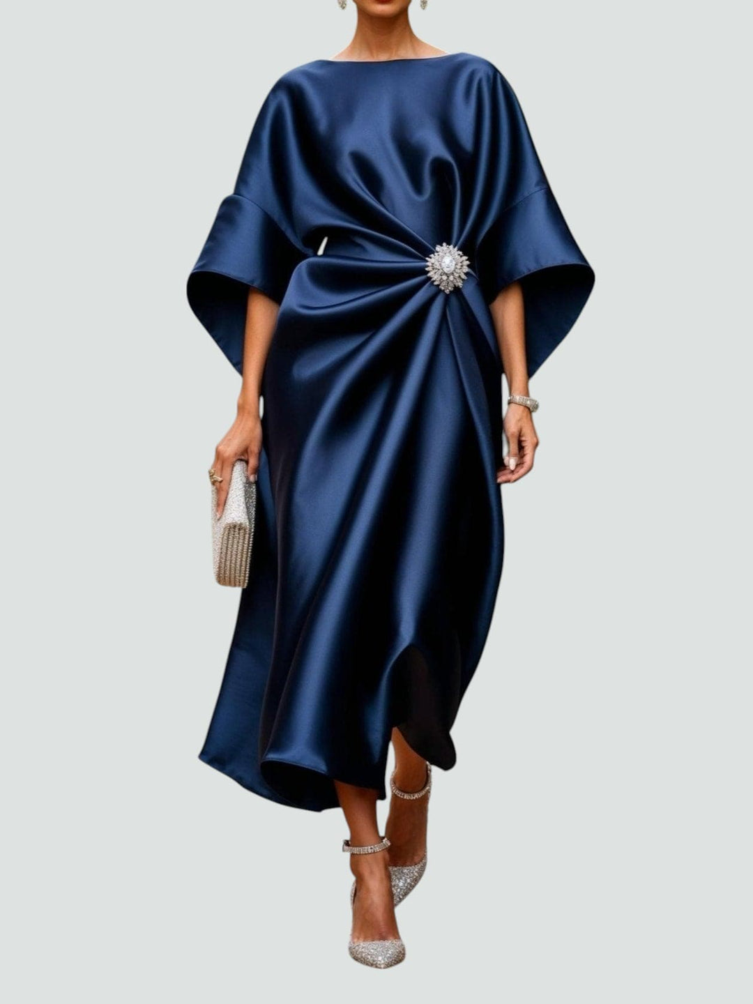 Heather - Elegant Long Dress With Lantern Sleeves