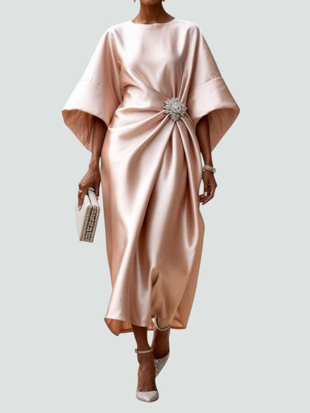 Heather - Elegant Long Dress With Lantern Sleeves