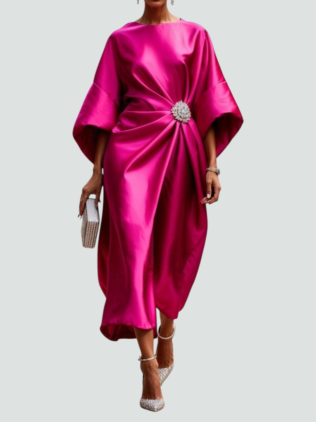 Heather - Elegant Long Dress With Lantern Sleeves
