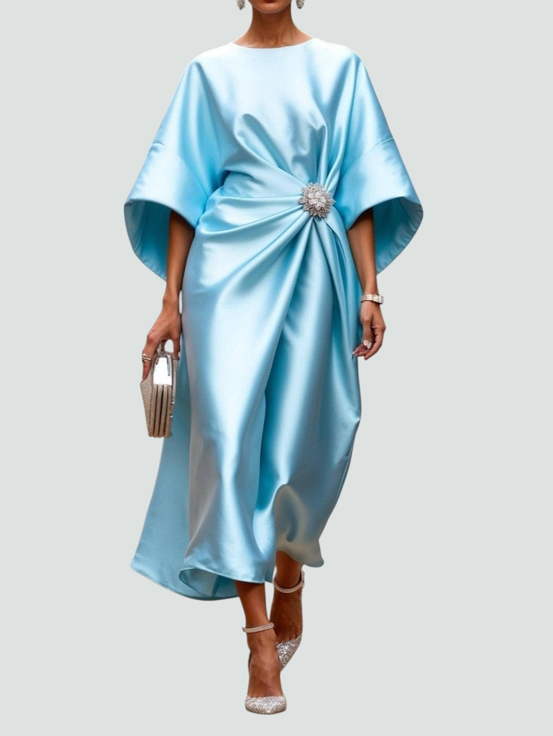 Heather - Elegant Long Dress With Lantern Sleeves