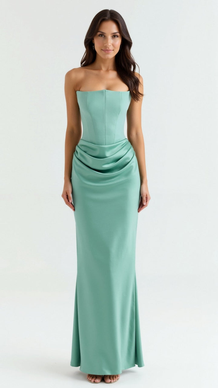 Ana | Women Wedding Guest Strapless Maxi Dress