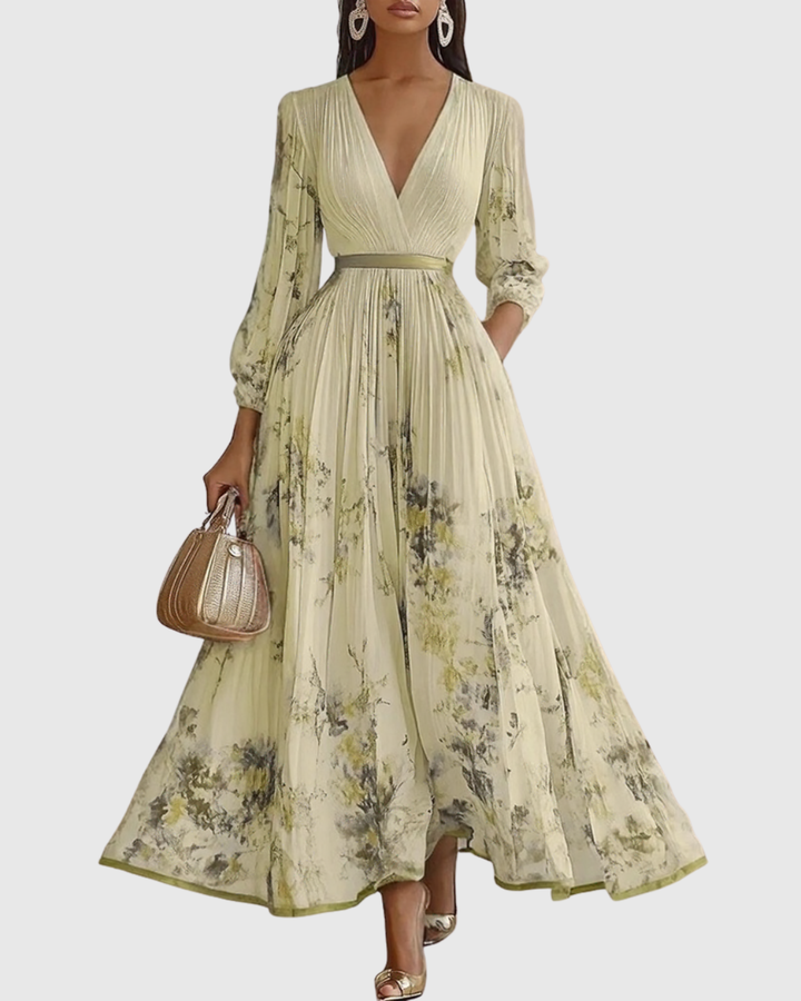 Rowella - Women Elegant Pleated Maxi Dress