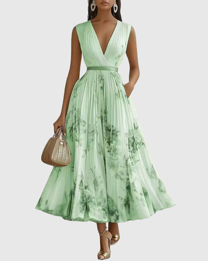 Rowella - Women Elegant Pleated Maxi Dress