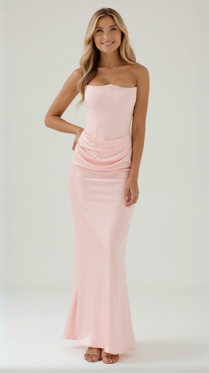 Ana | Women Wedding Guest Strapless Maxi Dress