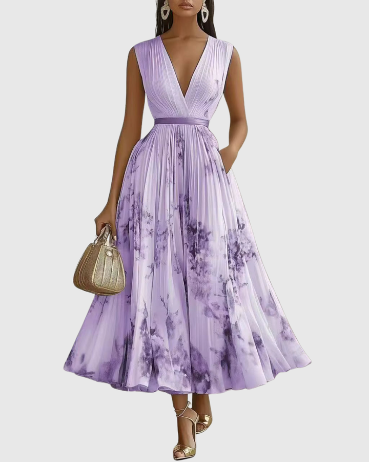 Rowella - Women Elegant Pleated Maxi Dress