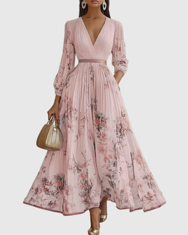 Rowella - Women Elegant Pleated Maxi Dress