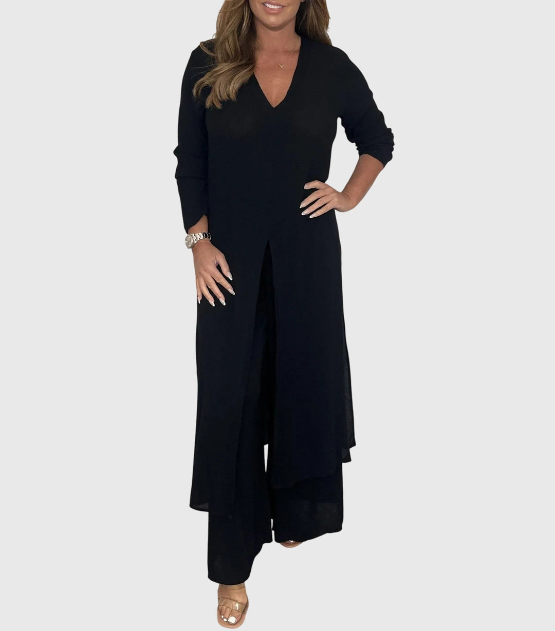 Olivia - Elegant Two-Piece V-Neck Set