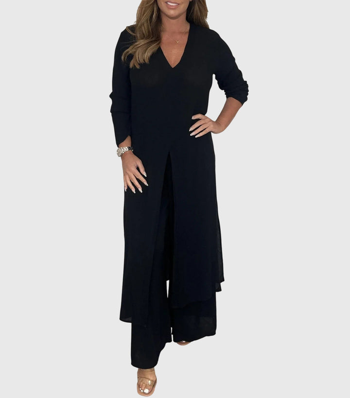 Olivia - Elegant Two-Piece V-Neck Set