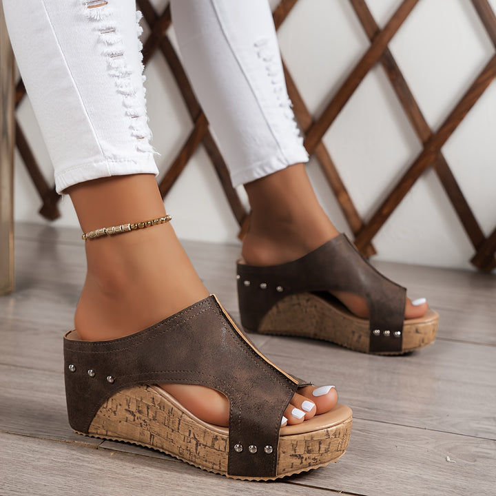 Patty - Elegant Retro Platform Wedge Sandals