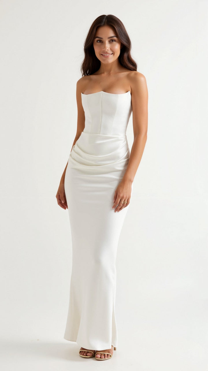 Ana | Women Wedding Guest Strapless Maxi Dress