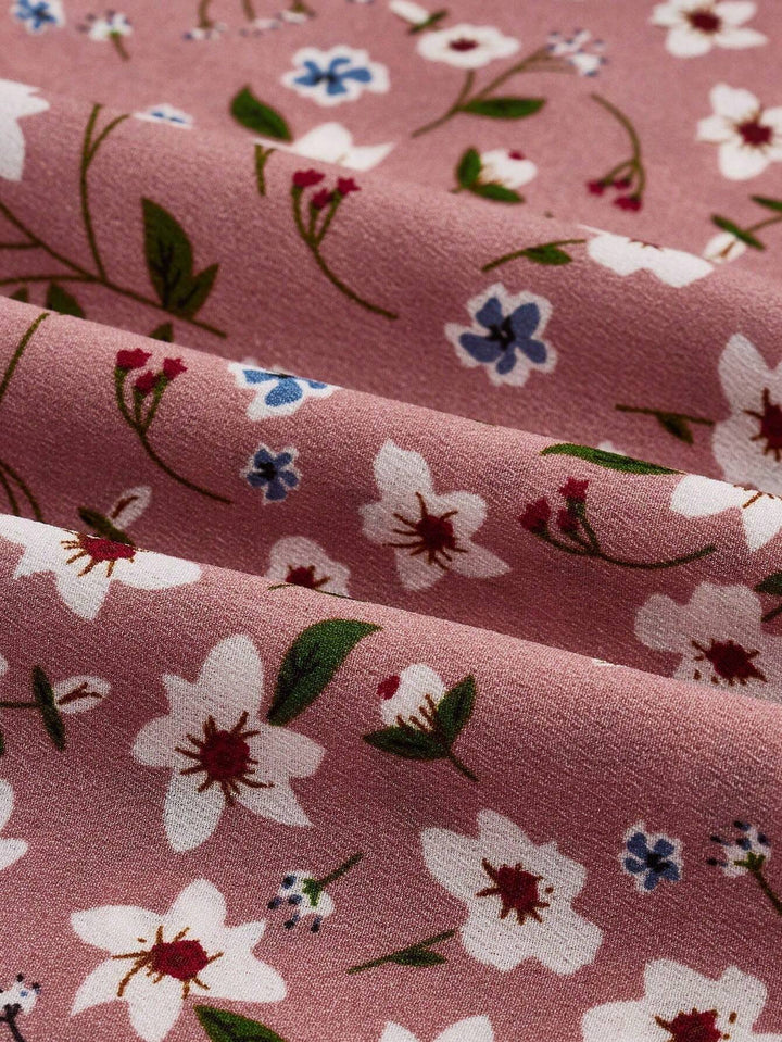 Flora - Chic Floral Print Smocked Waist Maxi Dress
