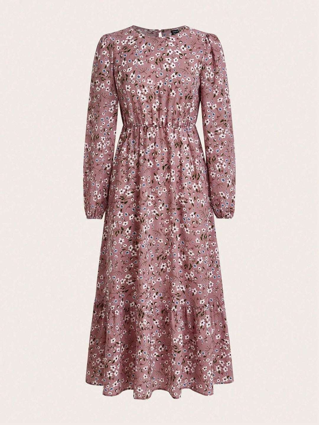 Flora - Chic Floral Print Smocked Waist Maxi Dress
