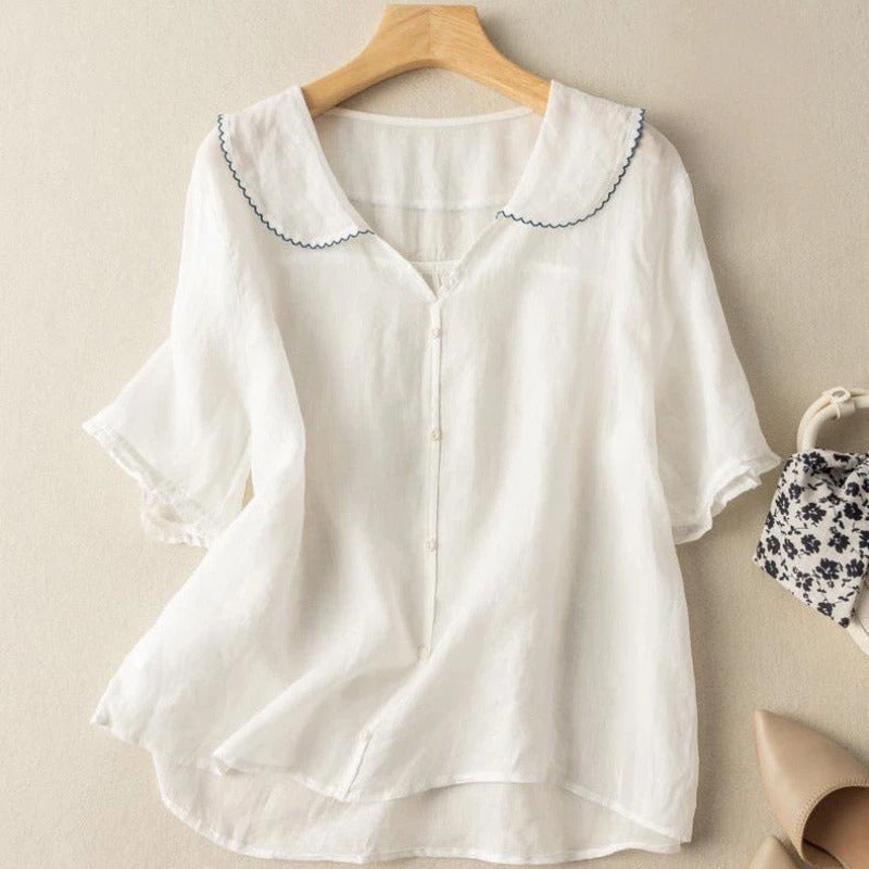 Claire - Vintage Spring Blouse with Button Detail
