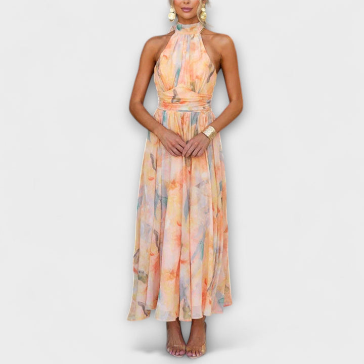Arie - Elegant Halter Neck Cocktail Dress