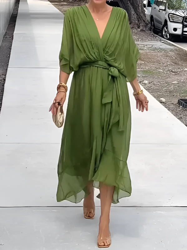 Lori - Women Timeless Wrap Midi Dress
