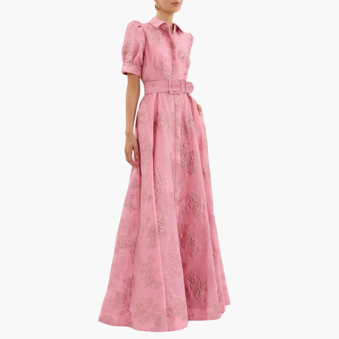Kaya - Elegant Floral Dress with Belt For Women