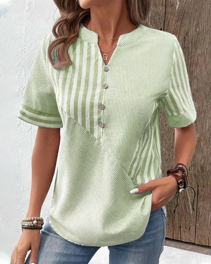 Monroe - Soft Striped Spring Blouse