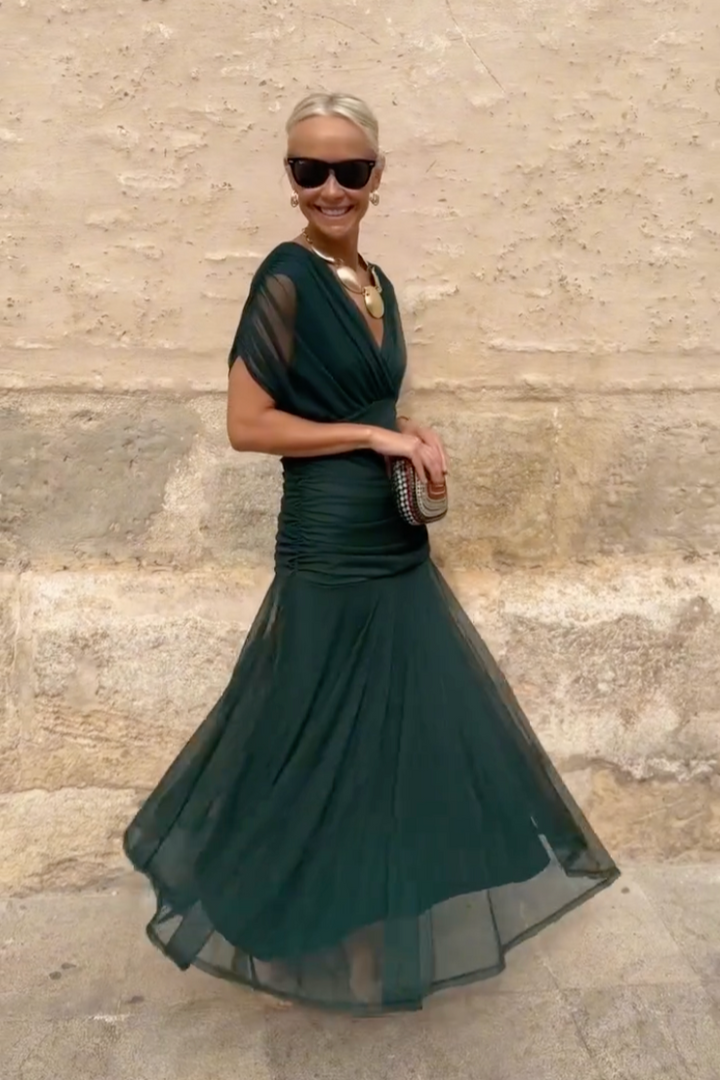 Alison - Green Elegant Formal Maxi Dress