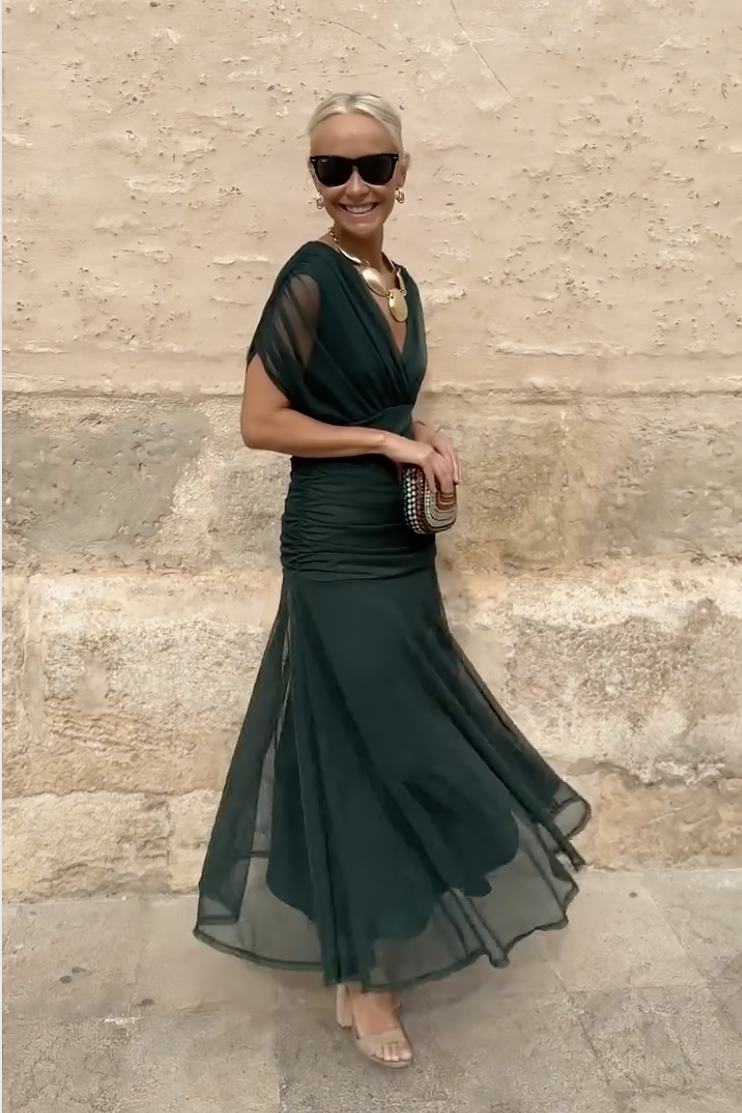 Alison - Green Elegant Formal Maxi Dress
