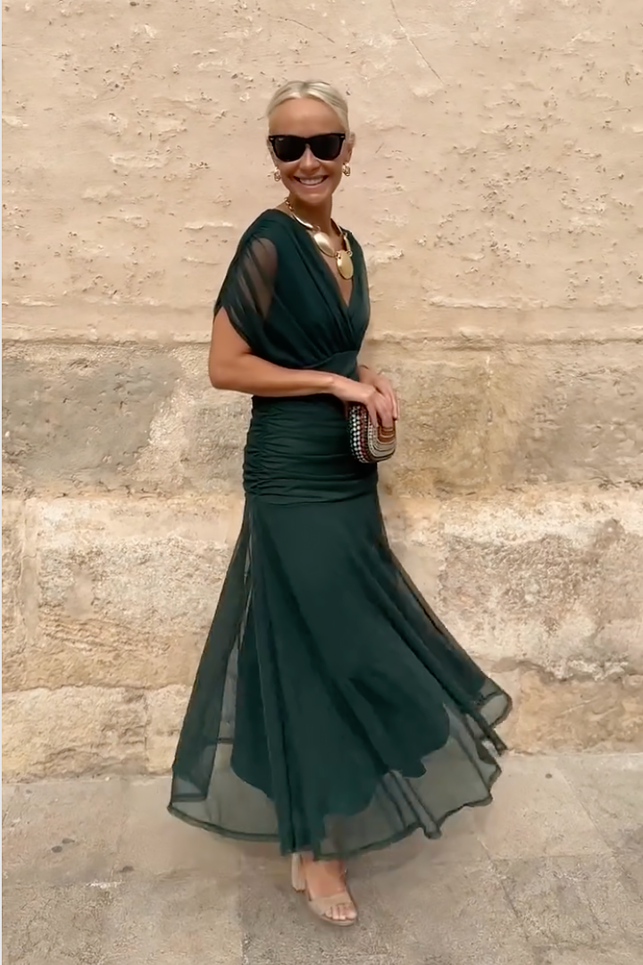 Alison - Green Elegant Formal Maxi Dress
