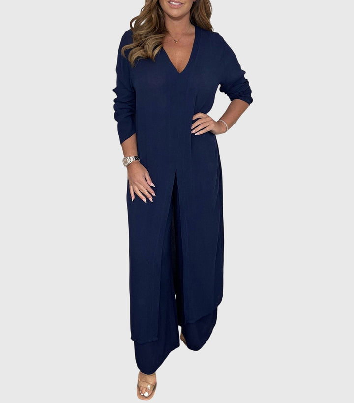 Olivia - Elegant Two-Piece V-Neck Set
