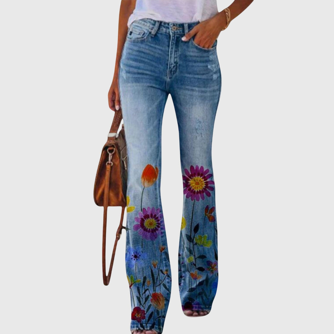 Cloe - Women Pants With Flowers