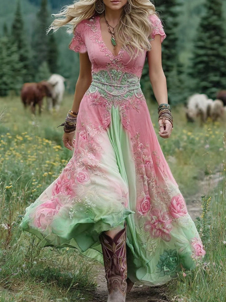 Ava - Unique Floral Maxi Dress