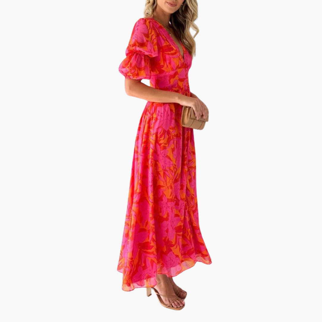 Grace - Elegant V-Neck Maxi Dress for Women