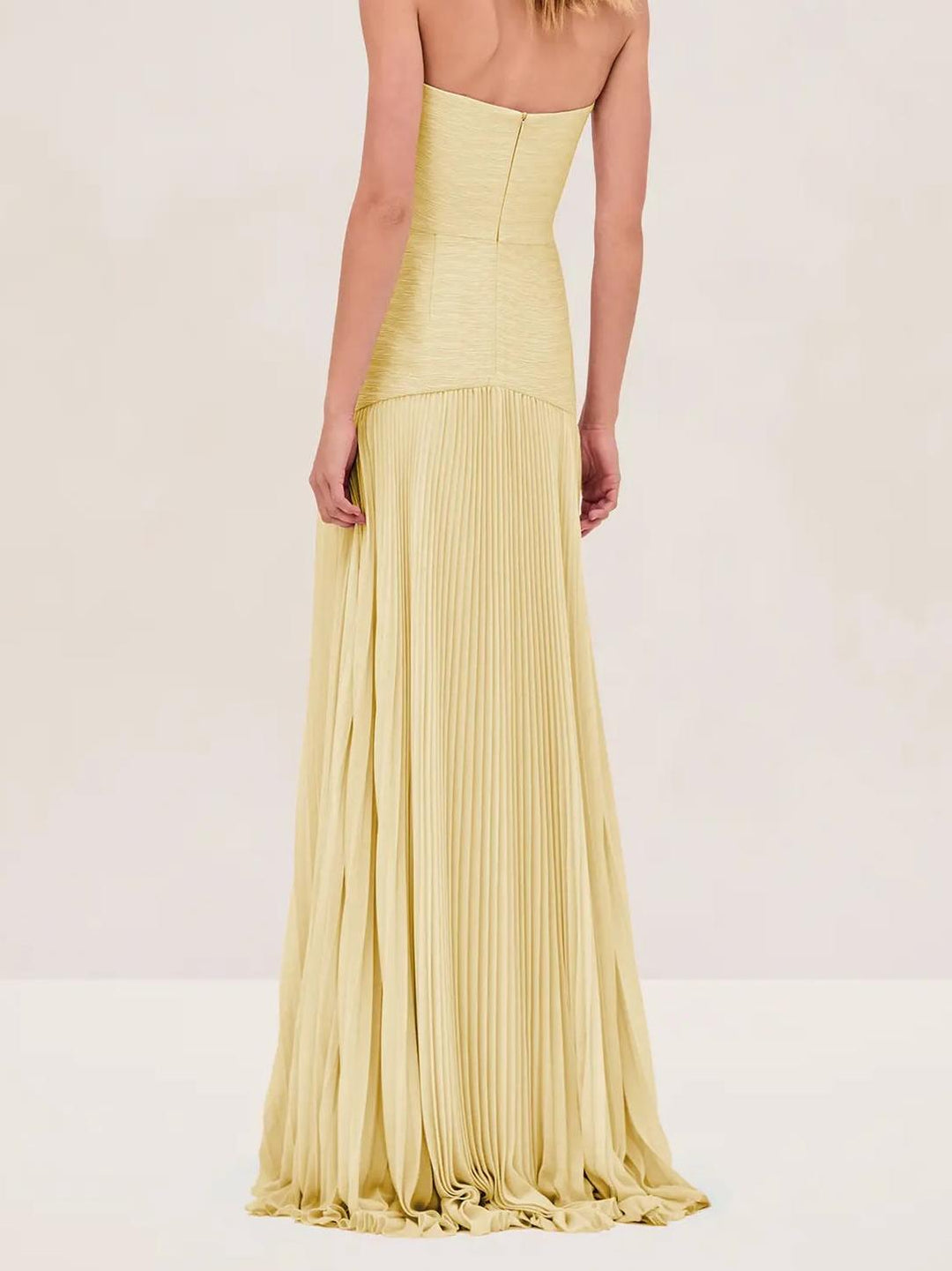 Ruby - Chic Strapless Pleated Maxi Dress
