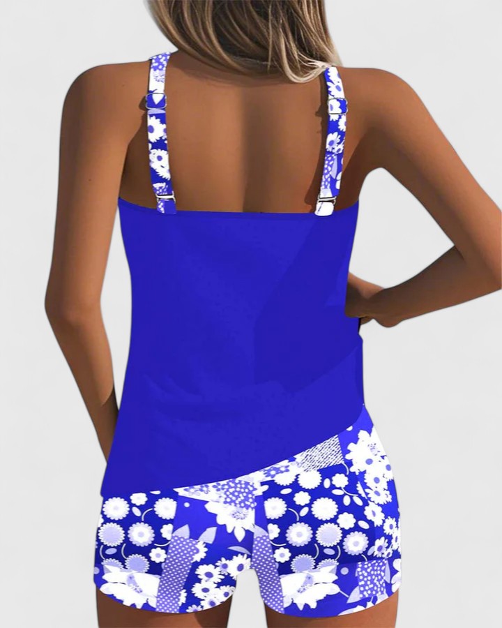 Violet - Women’s Floral Print Tankini Swimsuit
