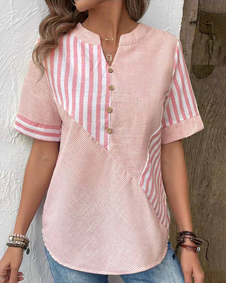 Monroe - Soft Striped Spring Blouse