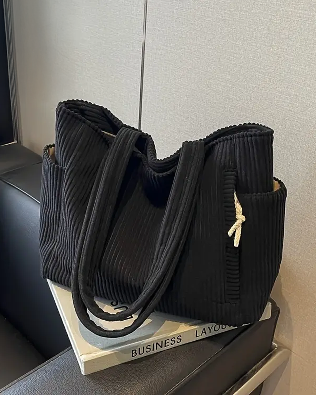 Lalevic – Ribbed Tote Bag Cord Detail Pockets