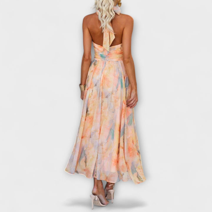 Arie - Elegant Halter Neck Cocktail Dress