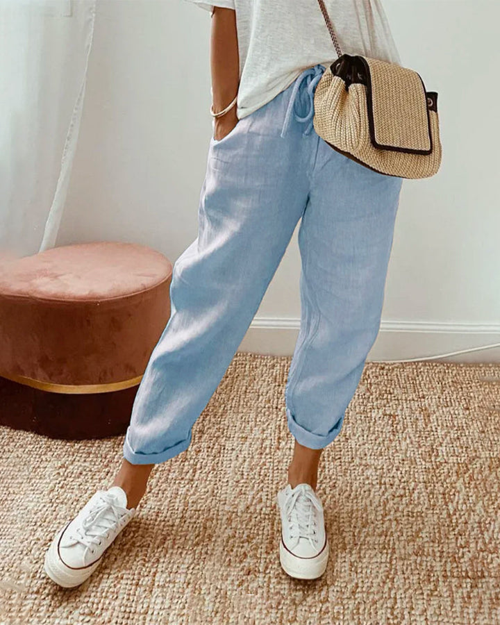 Elga - Stylish Casual Linen Trousers