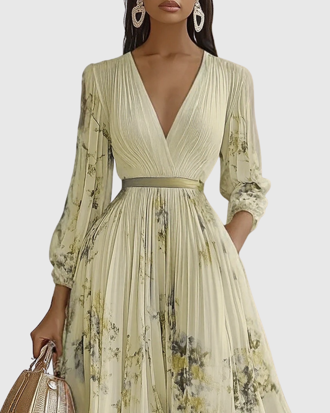 Rowella - Women Elegant Pleated Maxi Dress