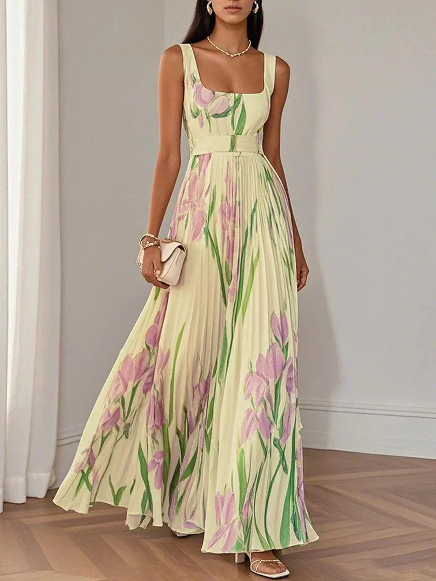 Clara - Women Chiffon Pleated Maxi Dress