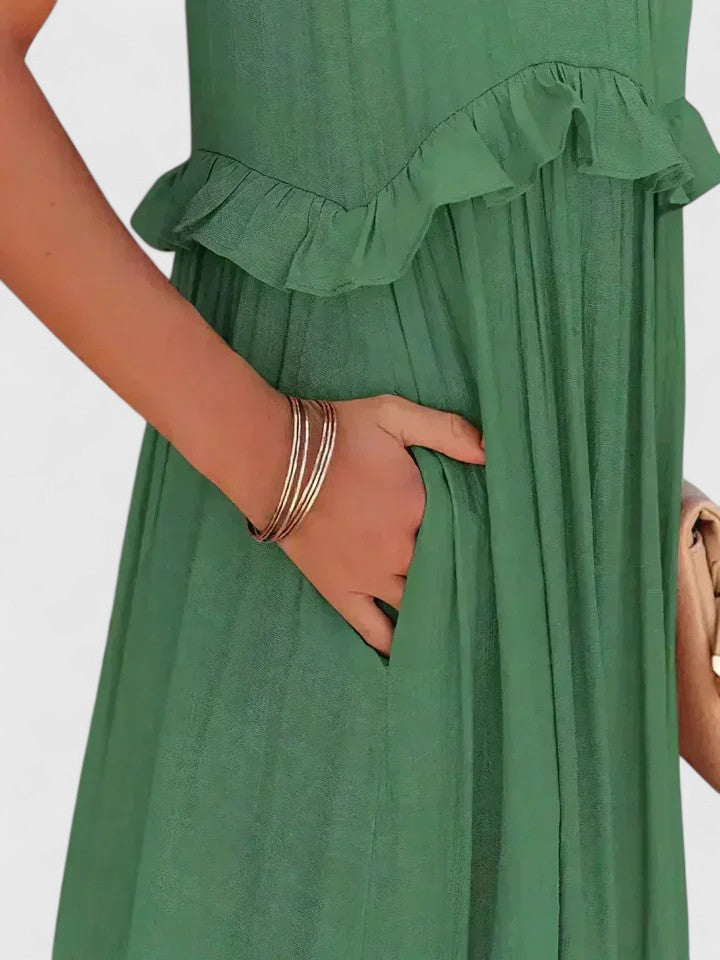 Shannon - Elegant Ruffle Flowy Dress For Women