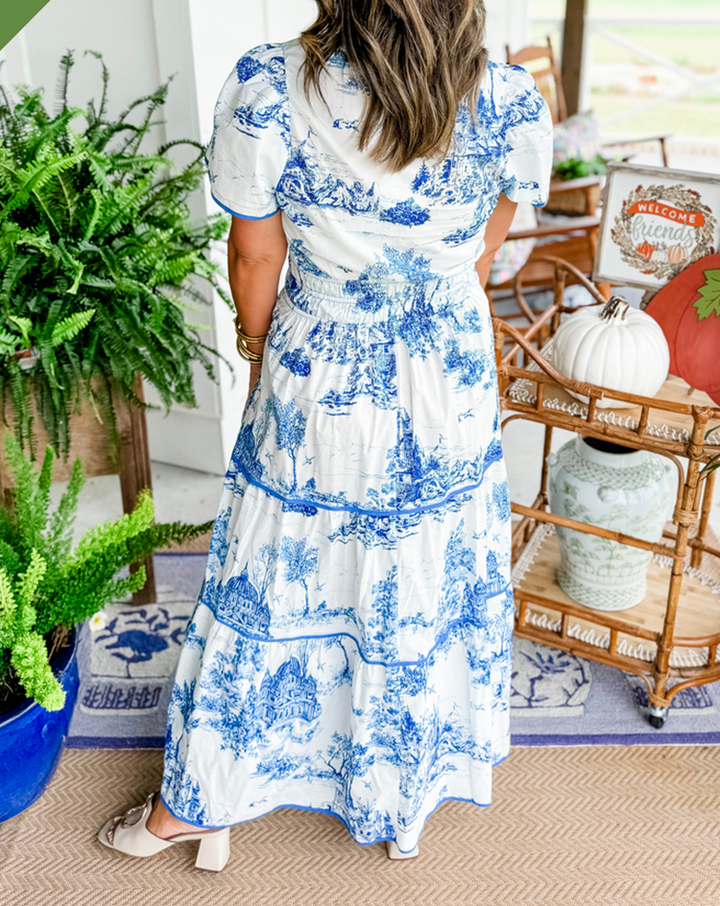Camille - Classic Toile Maxi Dress
