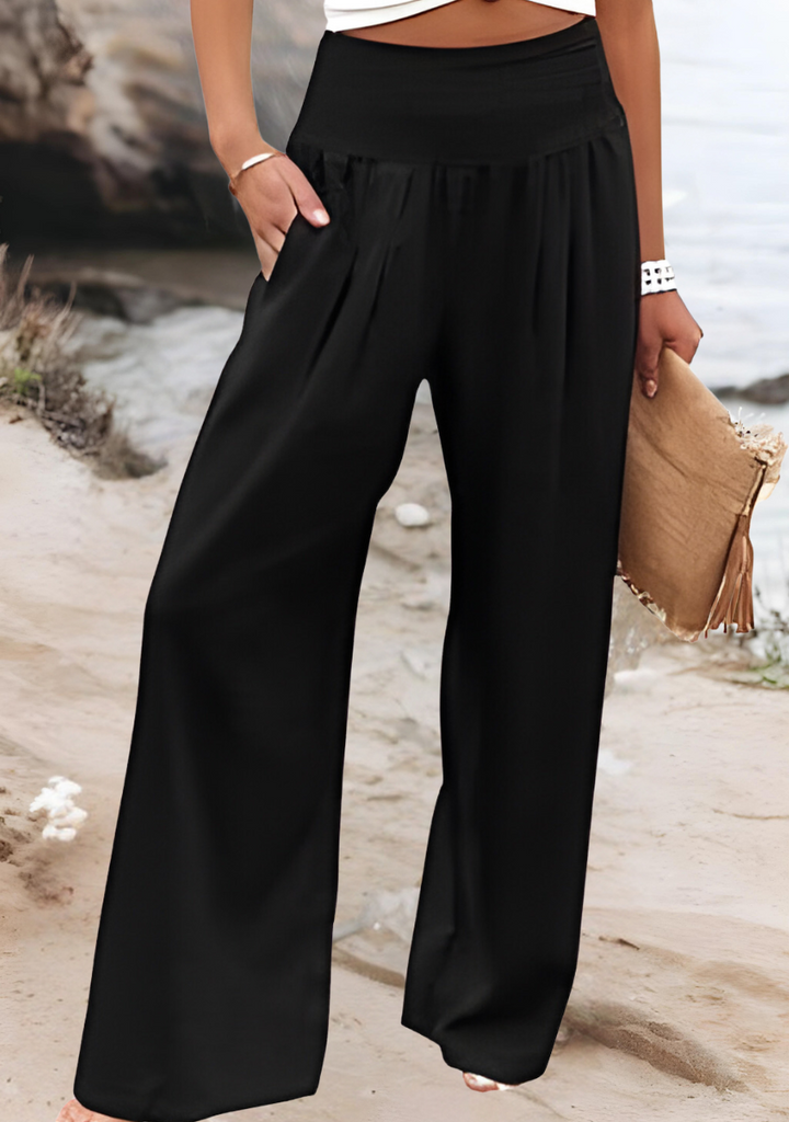 Susan - Flowing Beach Pants with Wide Legs