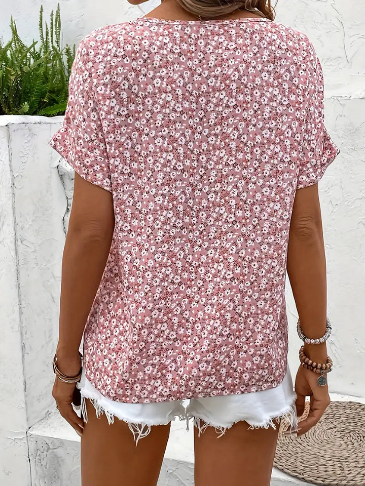 Verna - Chic Floral Print Spring Blouse