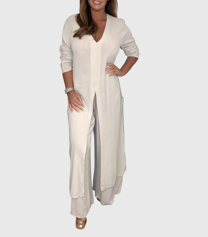 Olivia - Elegant Two-Piece V-Neck Set