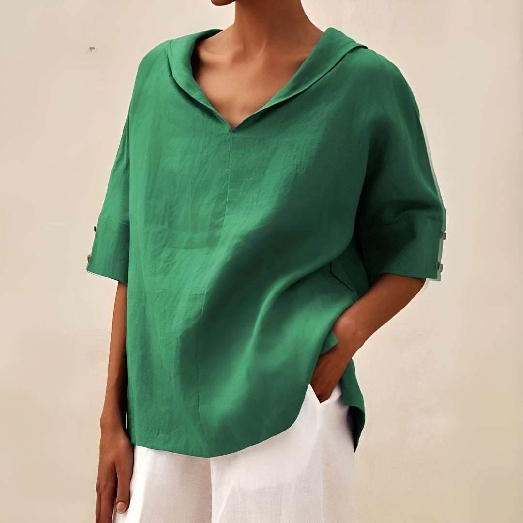 Kathleen - Comfortable V-Neck Blouse