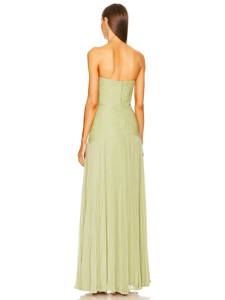 Ruby - Chic Strapless Pleated Maxi Dress