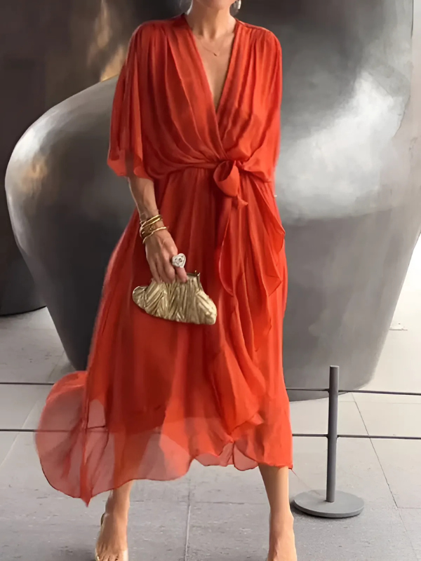 Lori - Women Timeless Wrap Midi Dress