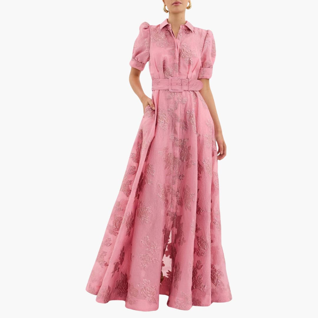 Kaya - Elegant Floral Dress with Belt For Women