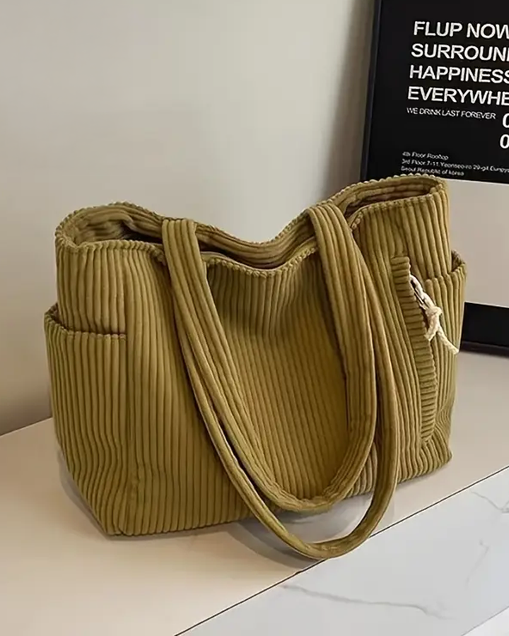 Lalevic – Ribbed Tote Bag Cord Detail Pockets