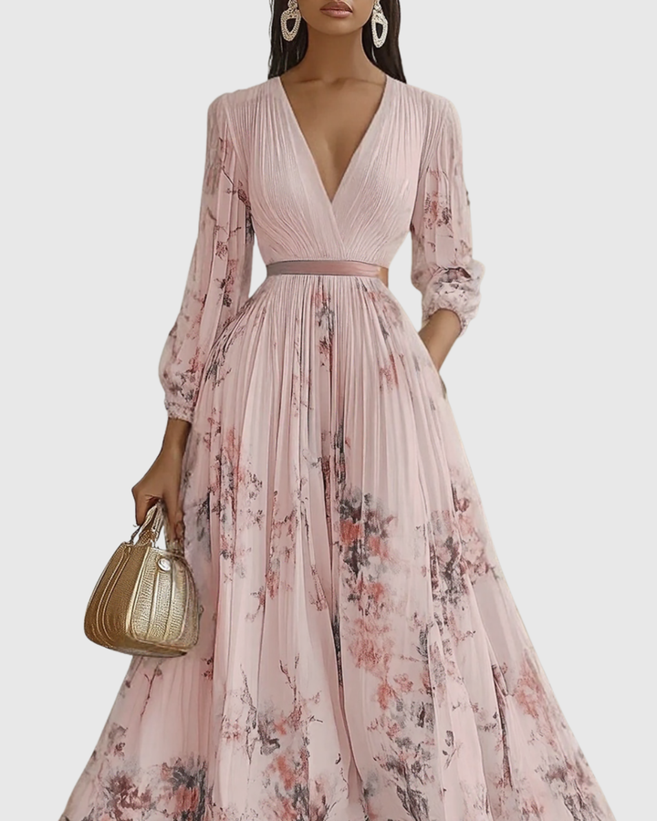 Rowella - Women Elegant Pleated Maxi Dress